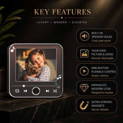 Personalized Photo & Song Musical Fridge Magnet Gift for Loveable Person Playable Music Player  Rechargeable Sound Magnet Gift for Pet Lover Daughter, Son, Friends, Mom & Dad
